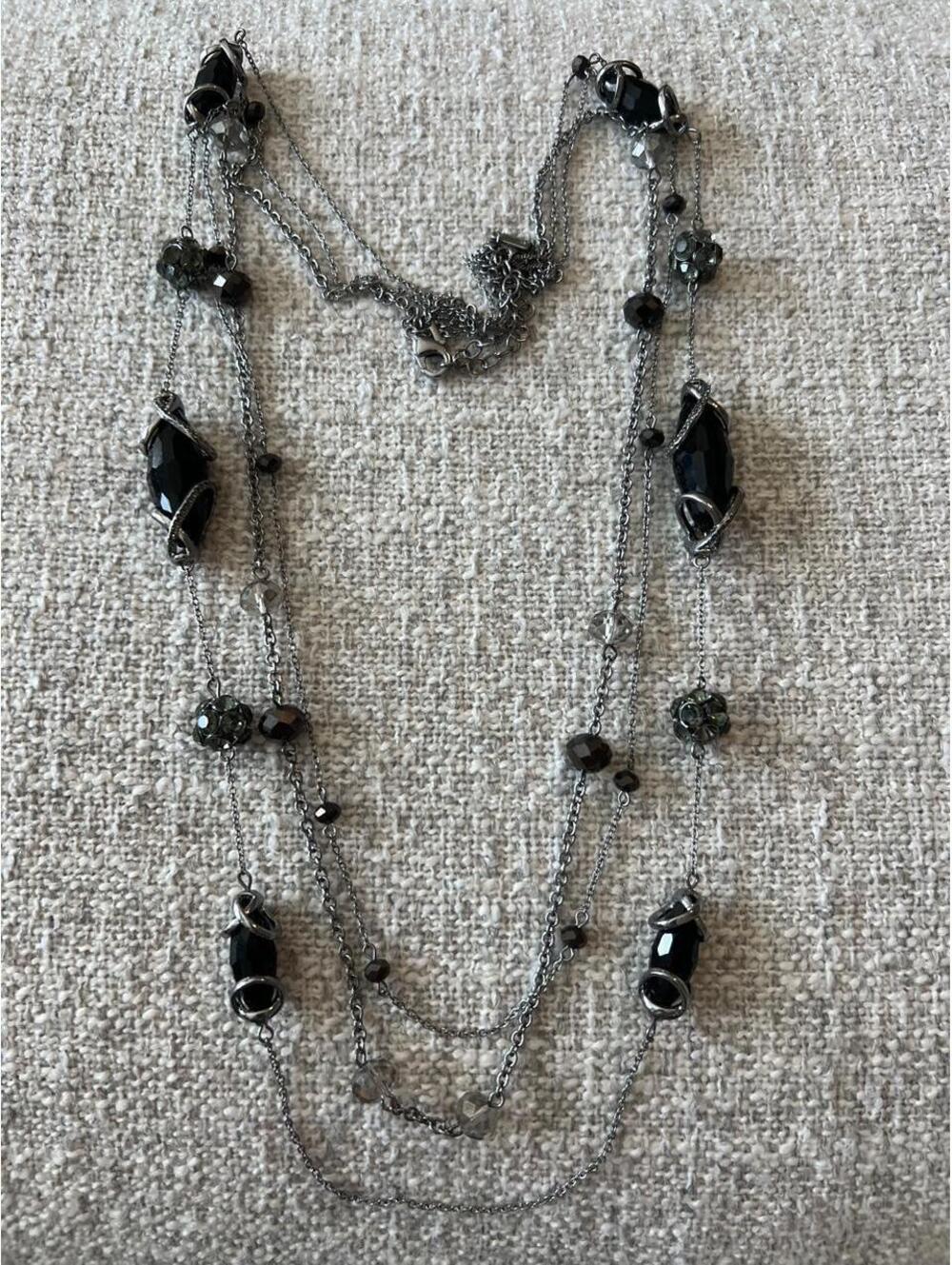 Simply Vera Vera Wang Women's Black and Silver Necklace